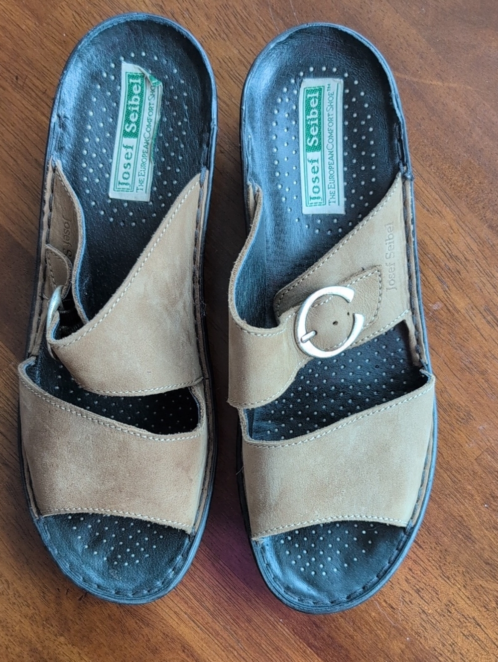 Josef Seibel Nubuck Leather Comfort Sandals Buckle Strap Walking Granola